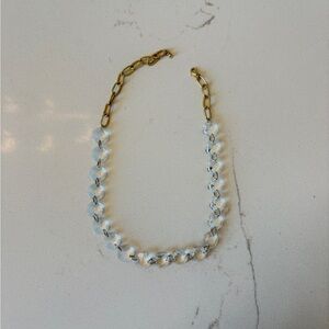Anthropologie Crystal Gold Necklace